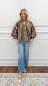 Tiffany Striped Top-Brown