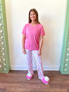 Highlands  PJ Tee- Pink