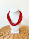 Ella Rope Necklace-Red
