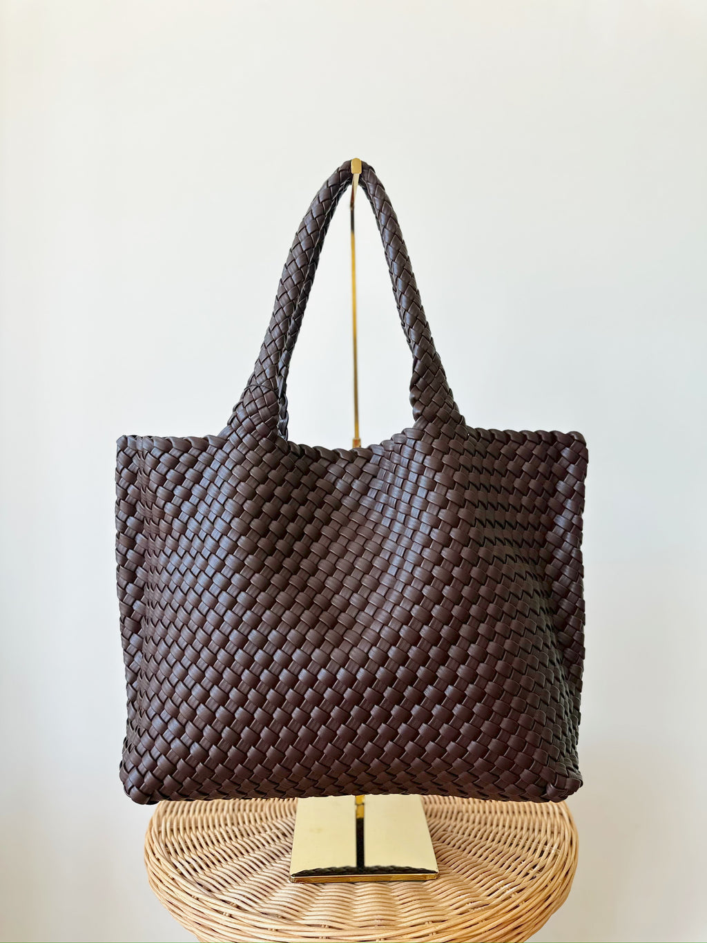Gracie Woven Tote-Brown