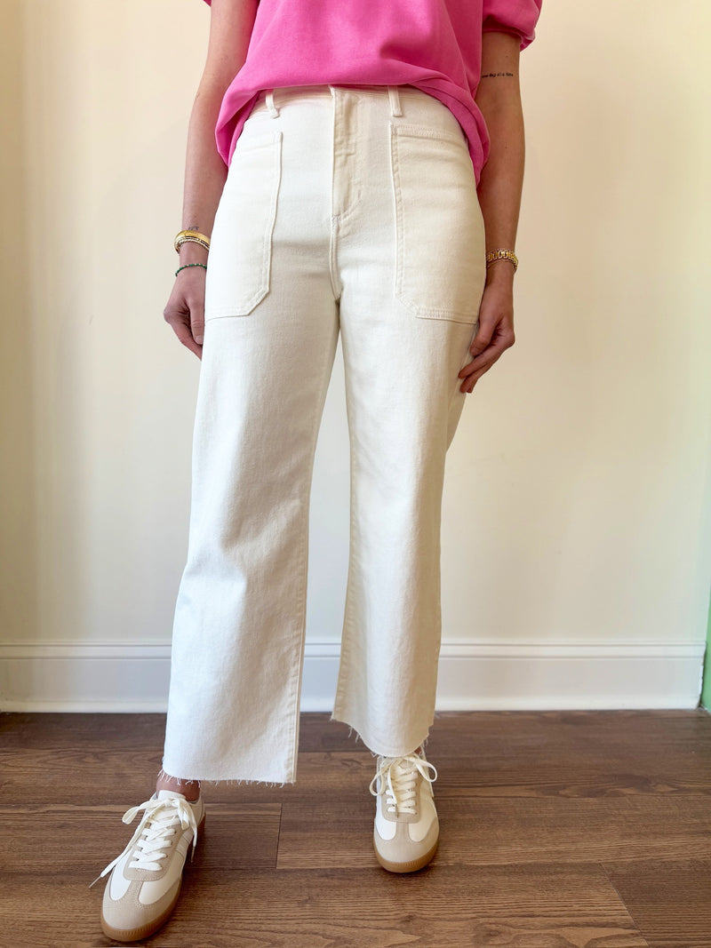 Sadie Wide Leg Jeans- Off White