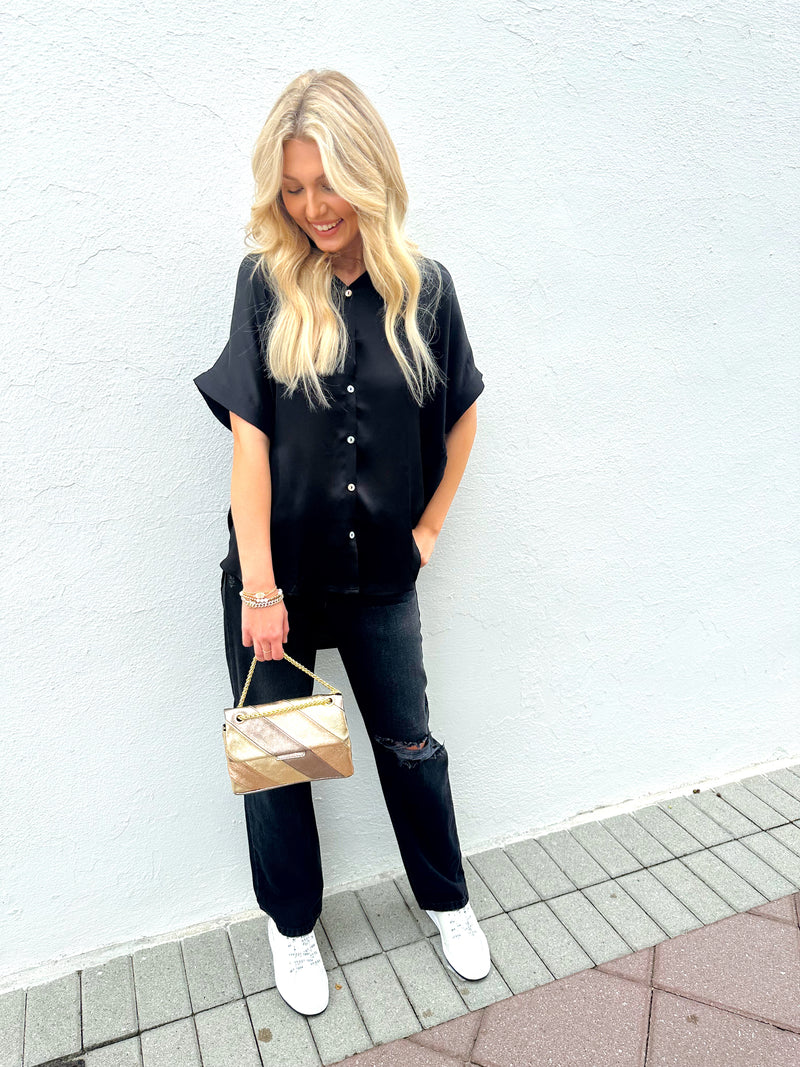 Corley Black Button Down