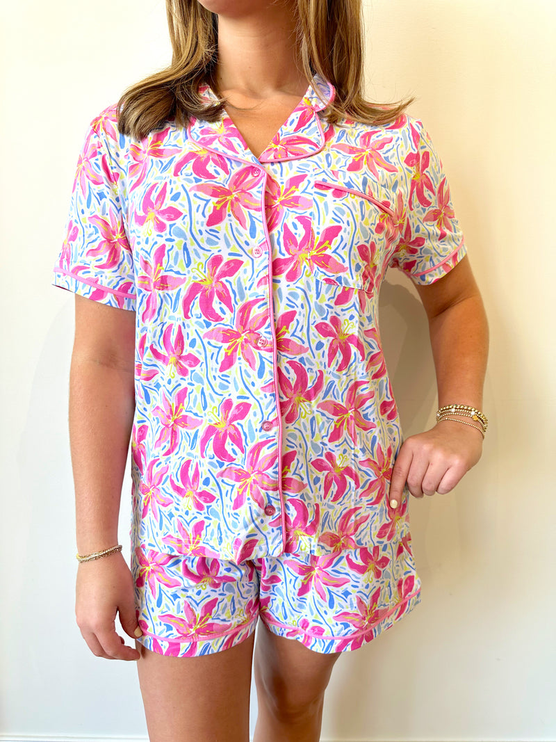 Charlotte Hibiscus Floral PJ Set