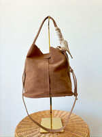 Amanda Suede Bucket Bag-Tan