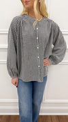 Finely Gingham Top-Black
