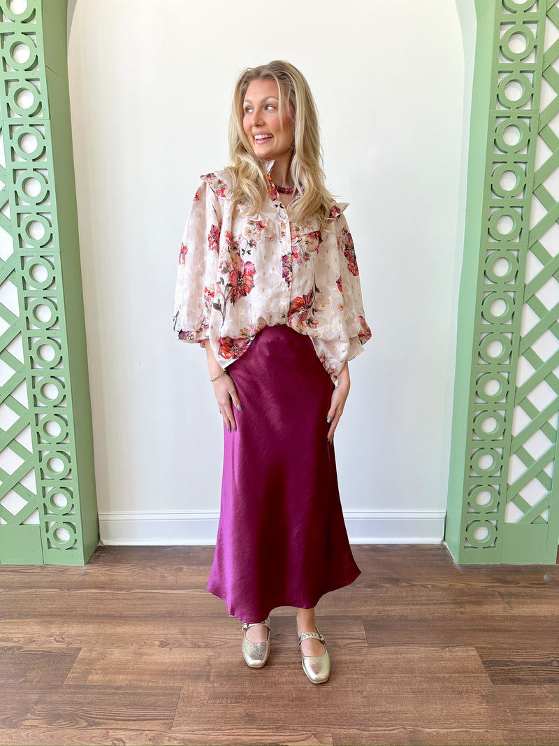 Sammy Wine Skirt