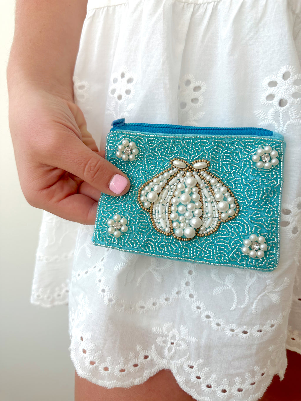 Shell Beaded Coin Pouch