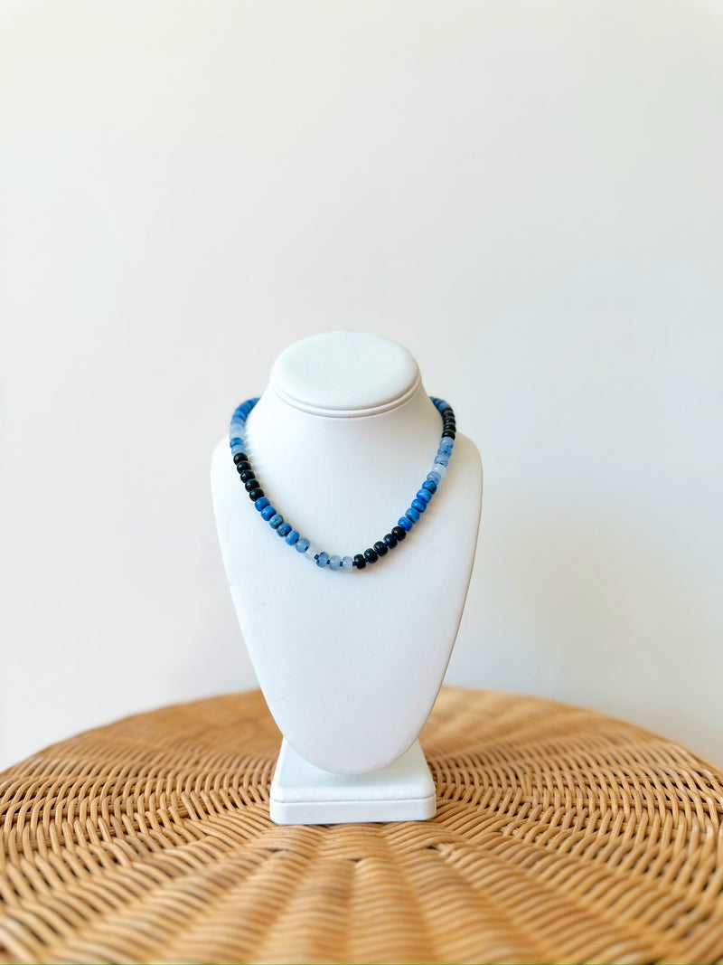 Jordan Beaded Necklace-Blue