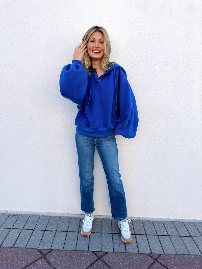 Tia Cobalt Hoodie Sweatshirt