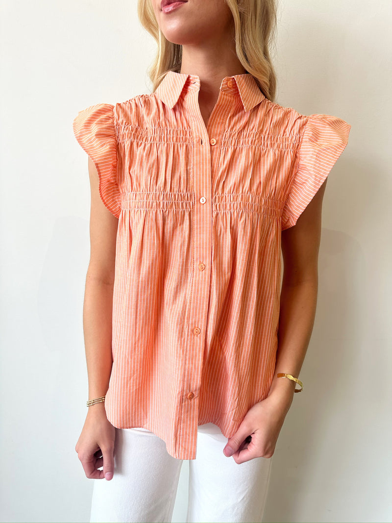 Grace Striped Top-Orange