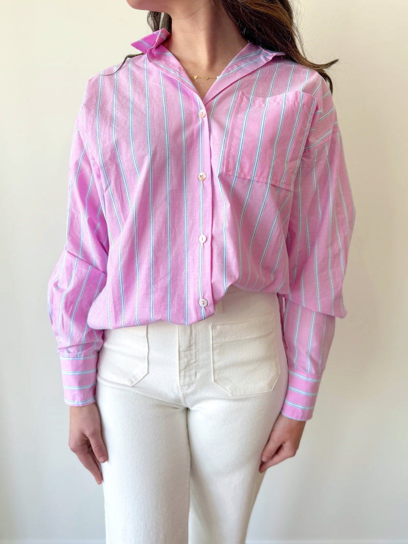 Kara Striped Top-Pink