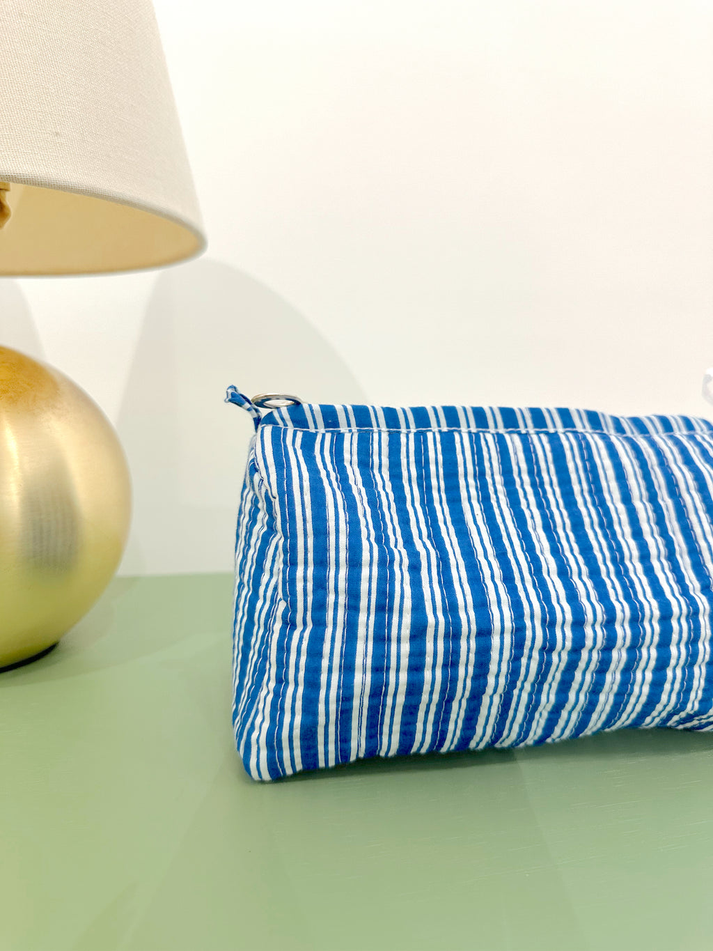 Blue Stripe Cosmetic Bag Small