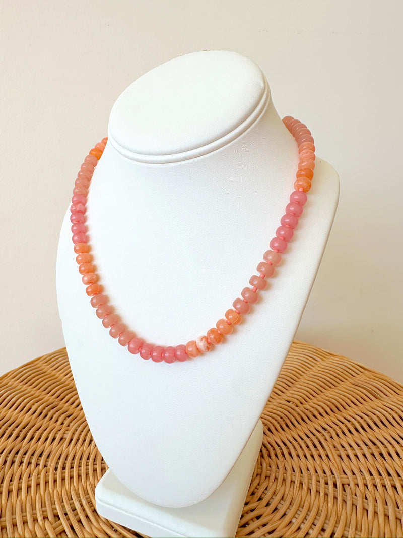 Jordan Beaded Necklace-Coral