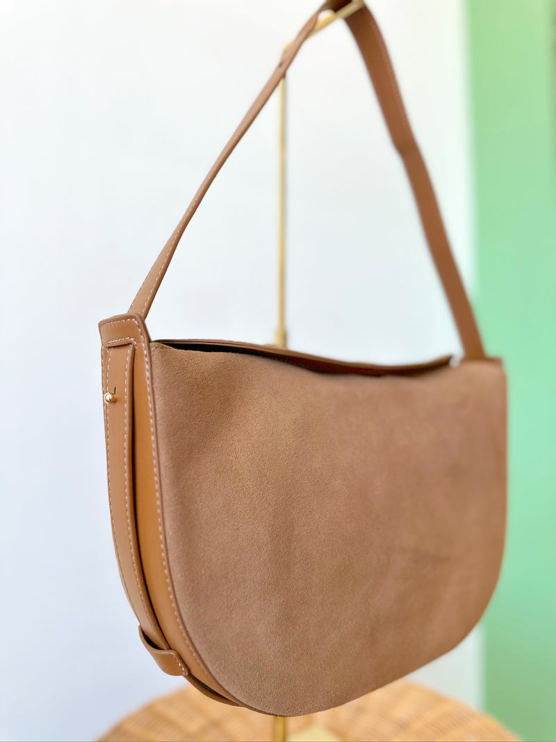 Sofia Suede Bag- Tan