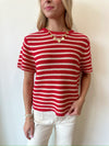 Vanna Striped Top- Red