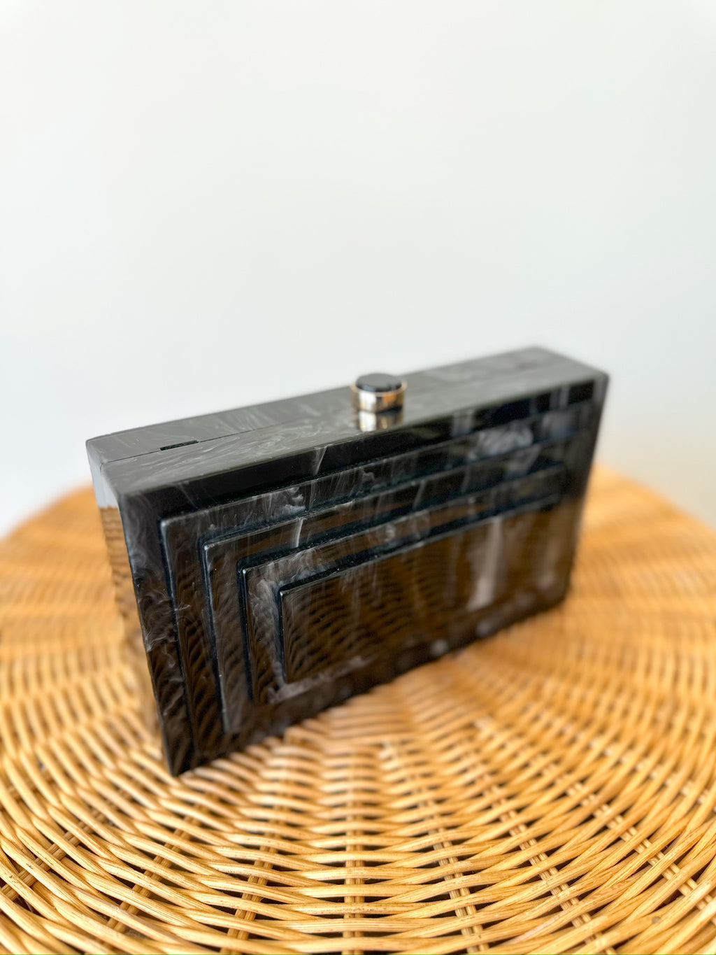 Kara Black Clutch