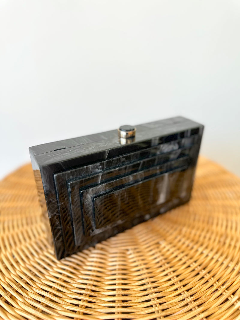 Kara Black Clutch