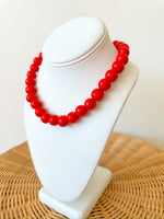 Marie Beaded Necklace-Red