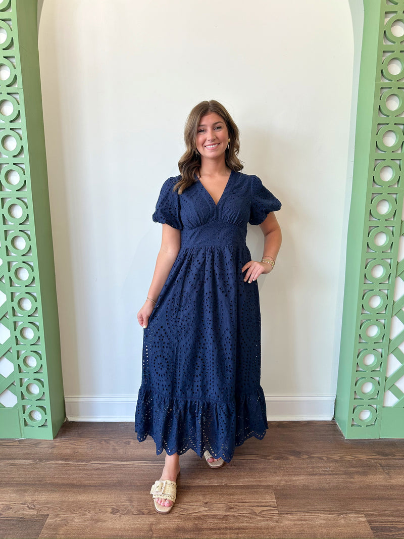 Lacey Navy Dress