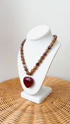 Carmin Beaded Necklace-Wine