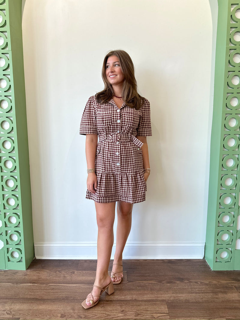 Monica Gingham Dress