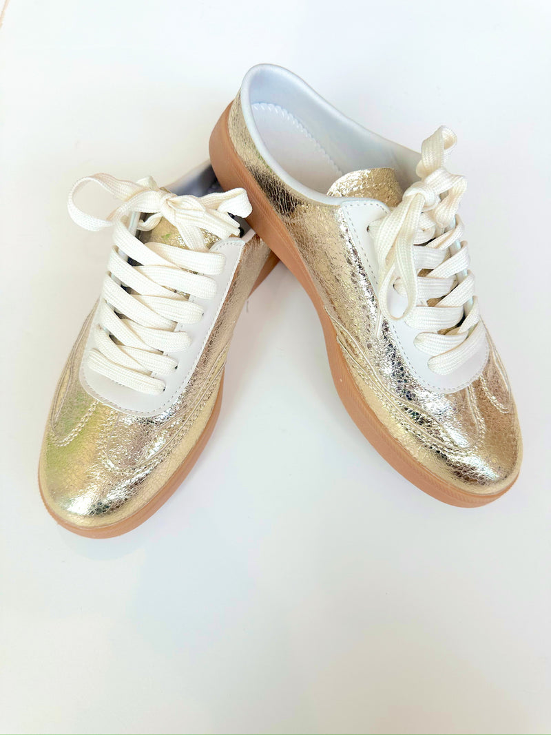 Sara Slip On Sneakers- Gold