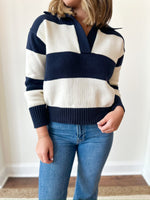 Anna Navy Striped Sweater