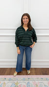 Callie Striped Top-Green
