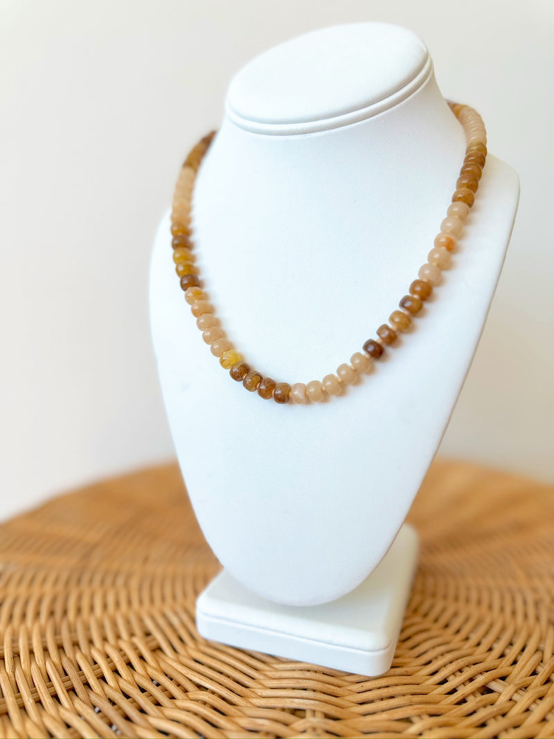 Jordan Beaded Necklace-Brown