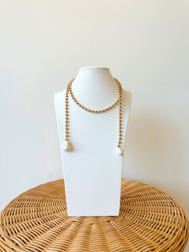 Sue Gold & Pearl Necklace