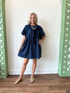 Alice Striped Dress-Navy