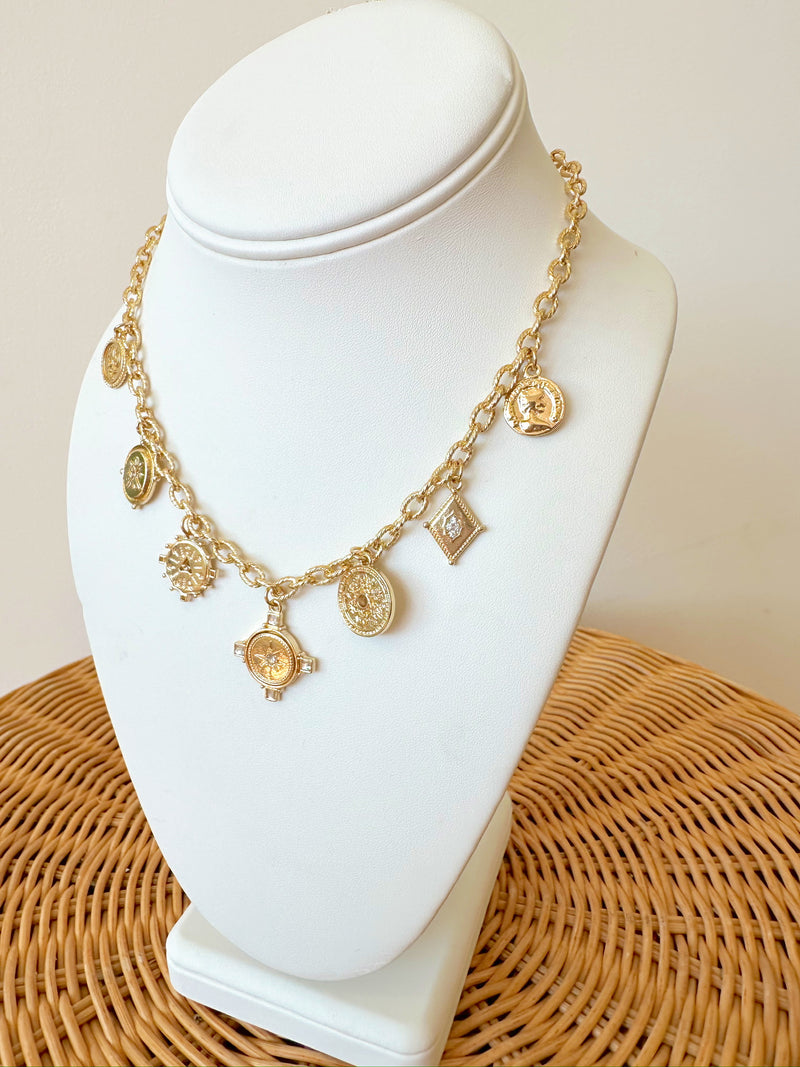 Anna Coin Charm Necklace