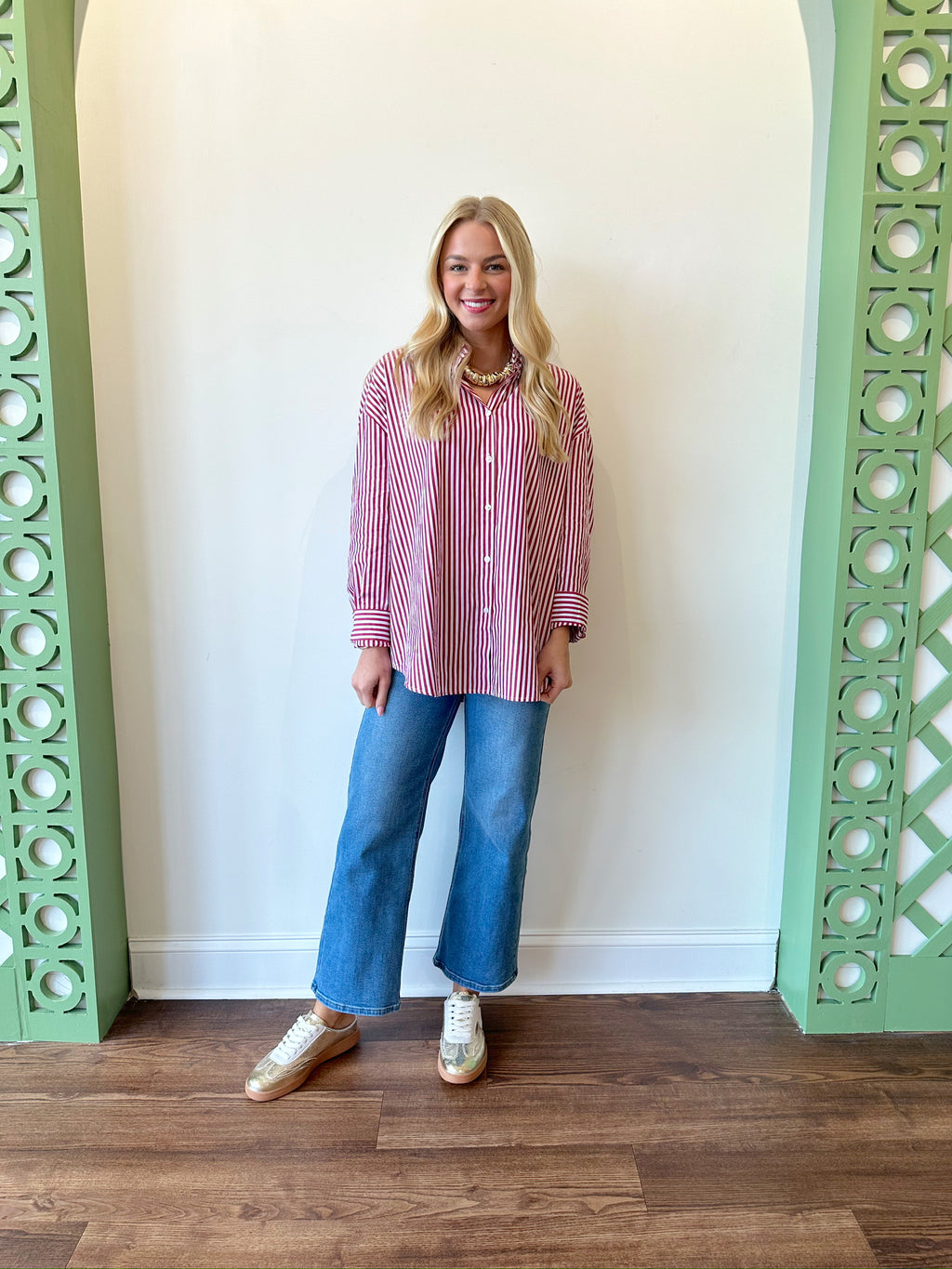 Eva Red Stripe Top