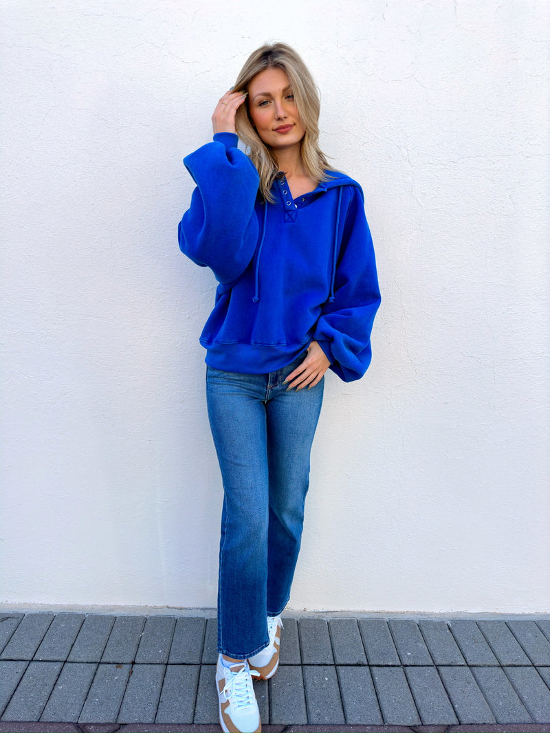 Tia Cobalt Hoodie Sweatshirt