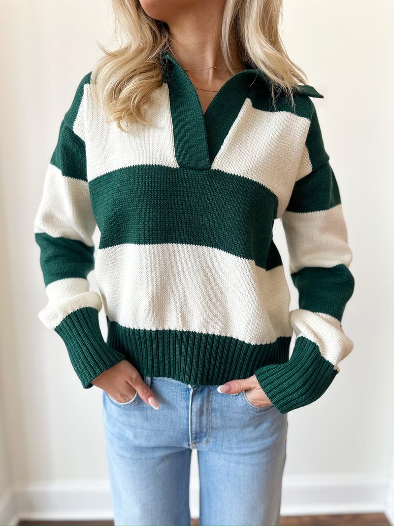 Anna Green Striped Sweater