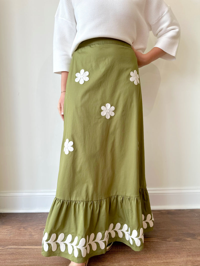 Elle Olive Skirt