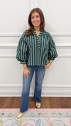 Tiffany Striped Top-Green