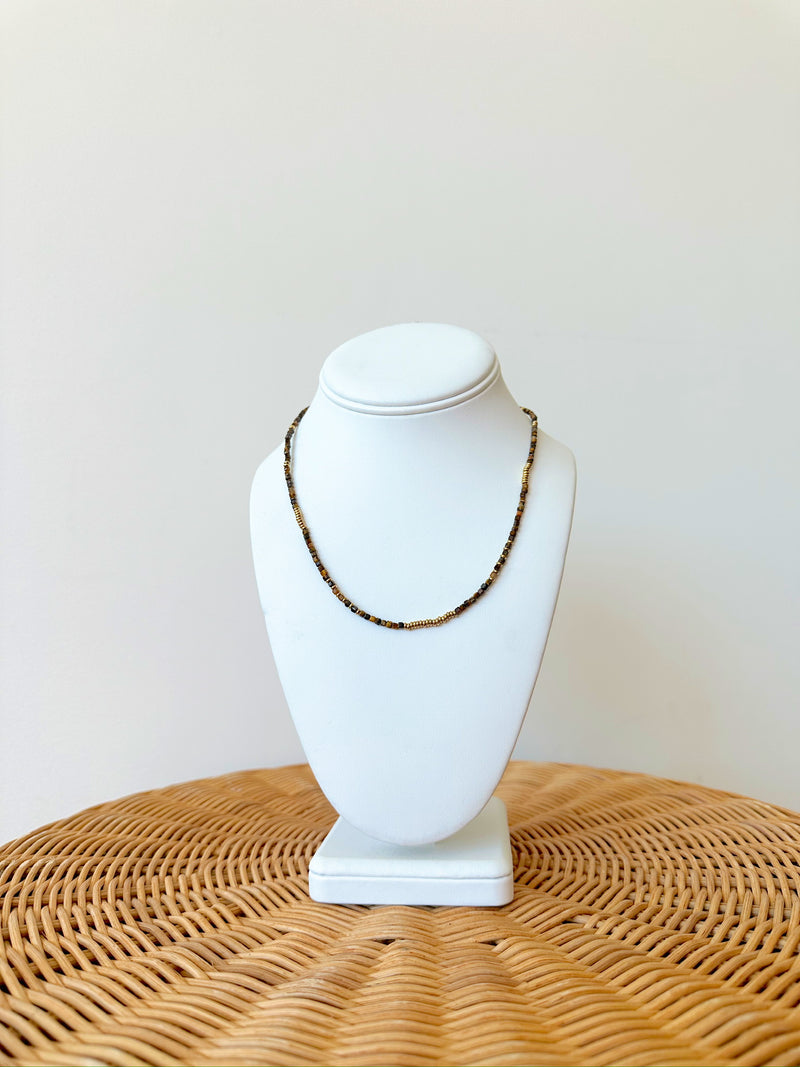 Karlie Beaded Necklace- Brown