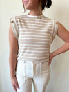 Bella Striped Top-Tan