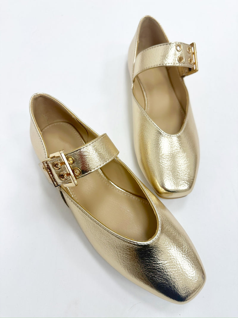 Ella Gold Flats