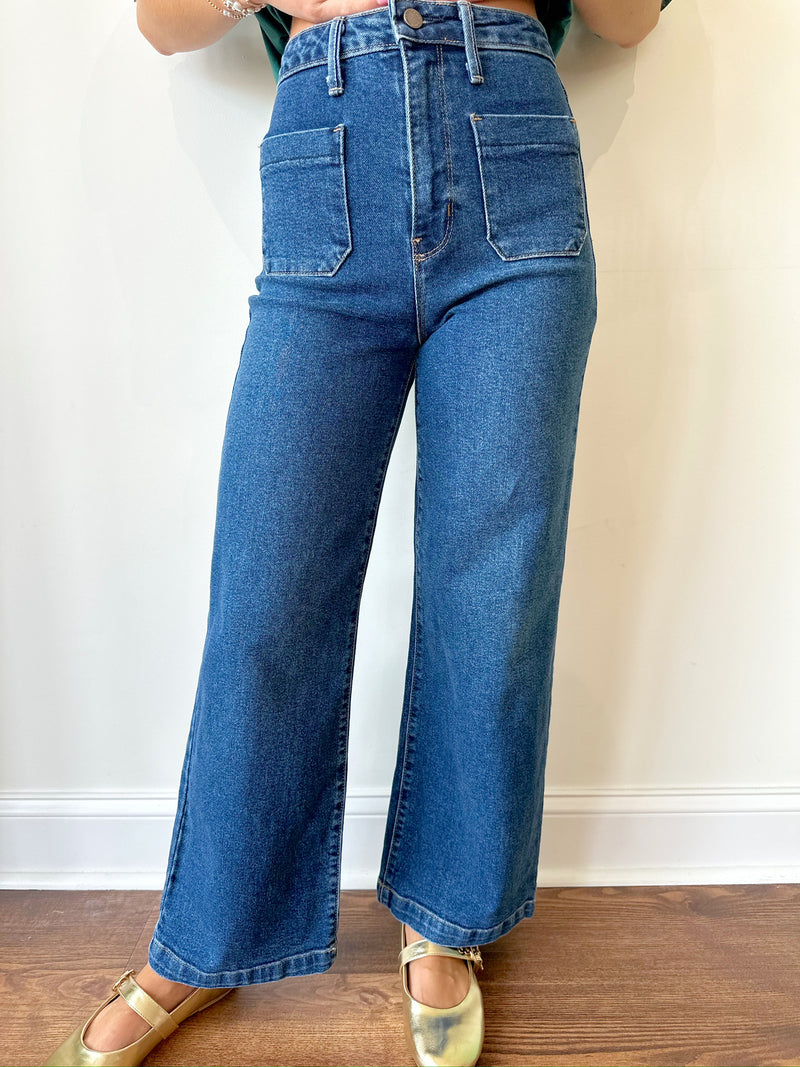 Lexie Patch Pocket Jeans-Dark