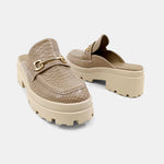 Audra Taupe Platform Mules