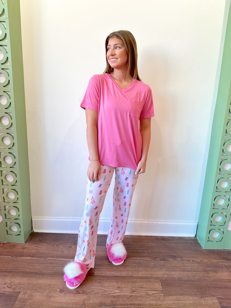 Highlands  PJ Tee- Pink