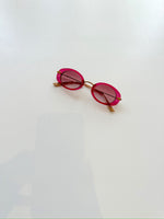 Carrie Oval Sunglasses-Red