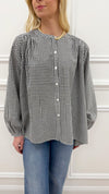 Finely Gingham Top-Black