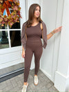 Liv Crossover Leggings-Brown