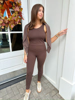 Liv Crossover Leggings-Brown