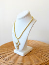 EE Pearl Cross Pendant Beam Chain-18"
