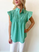 Grace Striped Top-Green