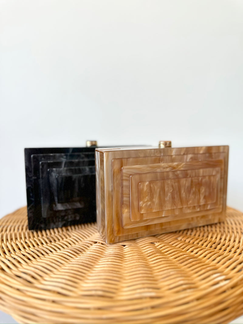 Kara Black Clutch